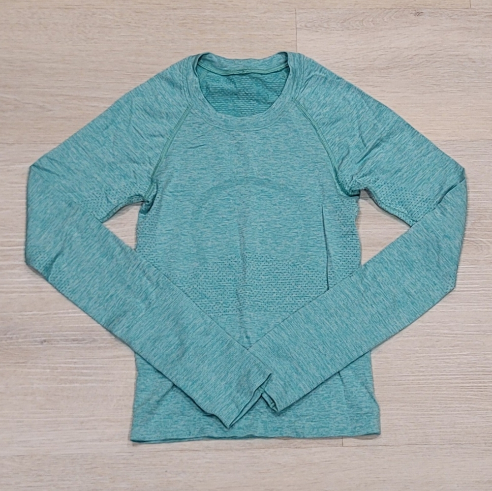Lululemon Swiftly Tech Long Sleeve 2.0 Race Length Shirt Heathered Teal Size 0